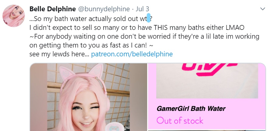 People Are Drinking Belle Delphine's Bath Water