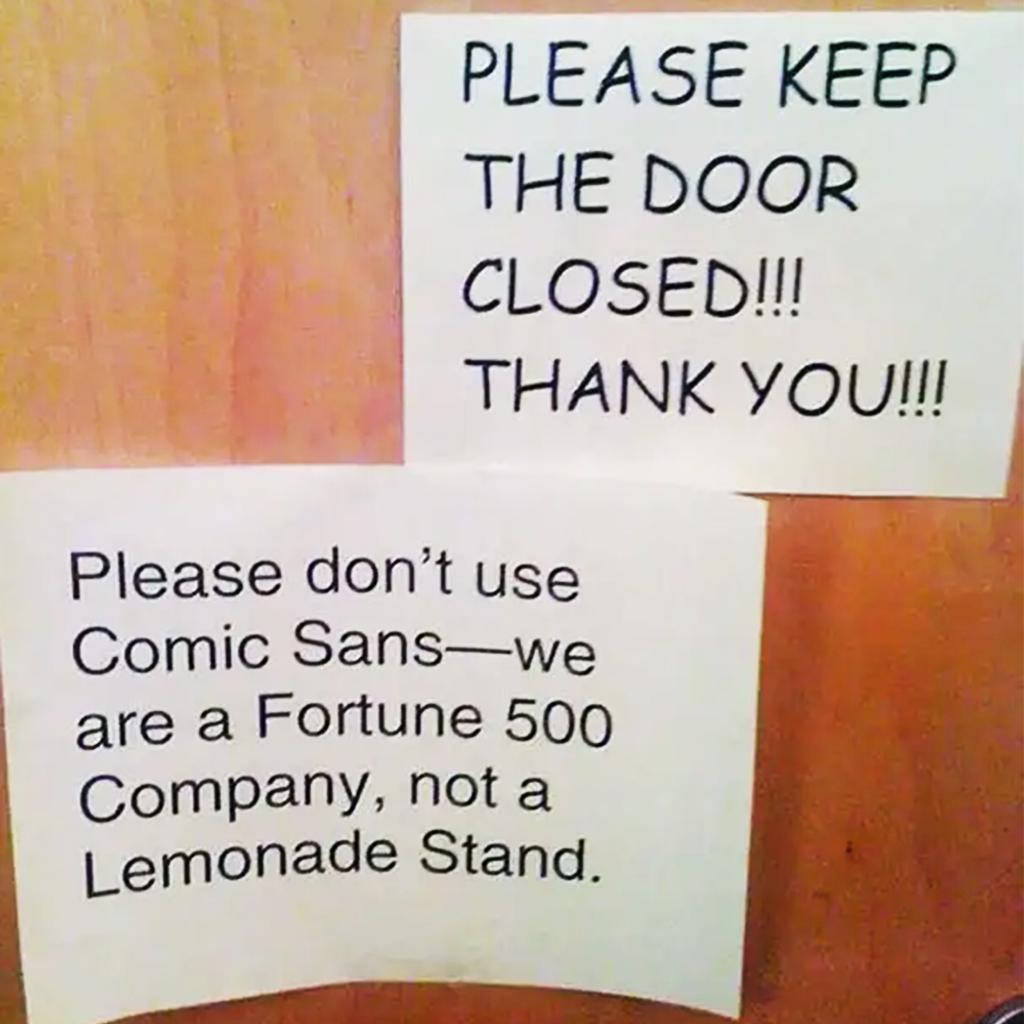 No Comic Sans Office Notes