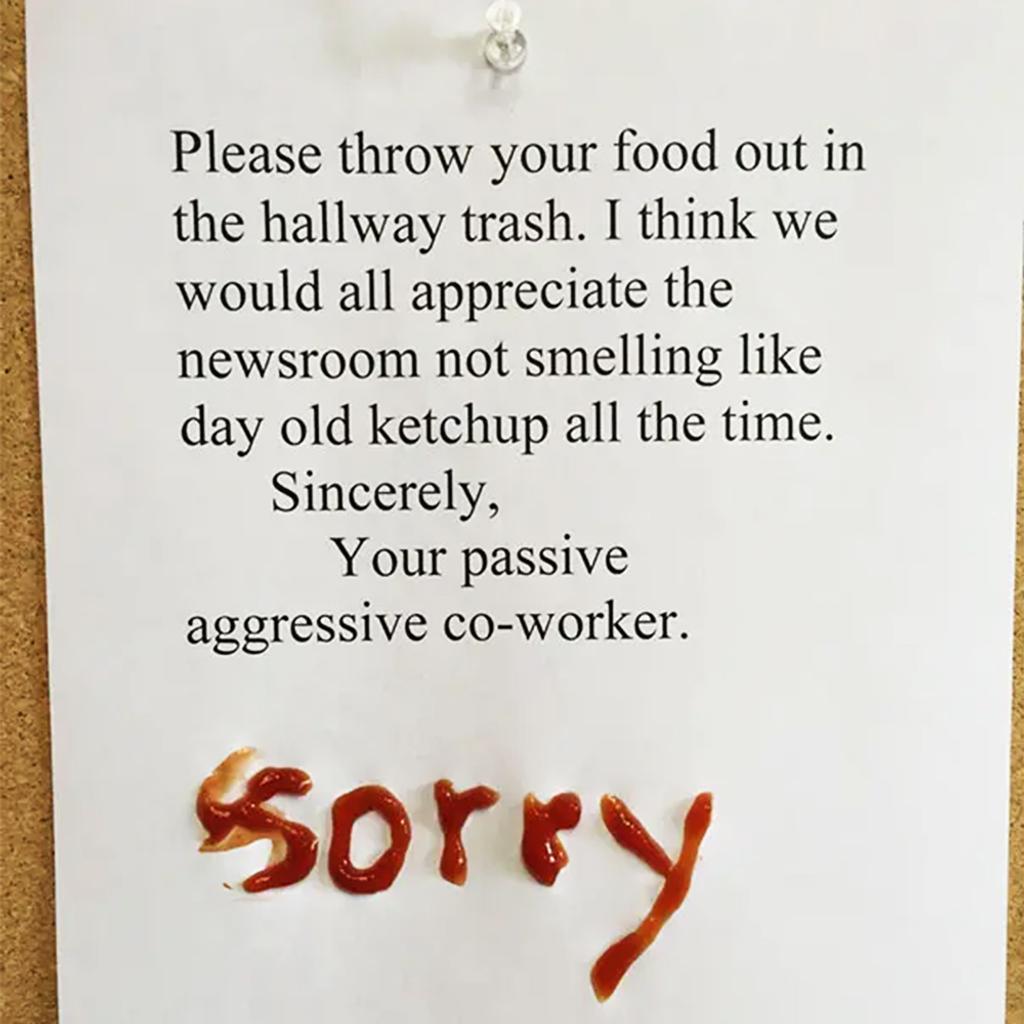 Ketchup Apology Office Notes