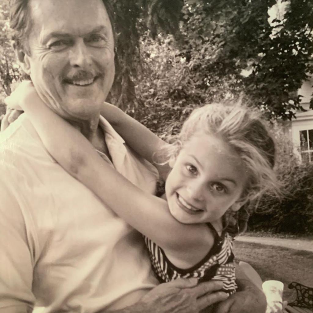 Hannah Aylward with her father.