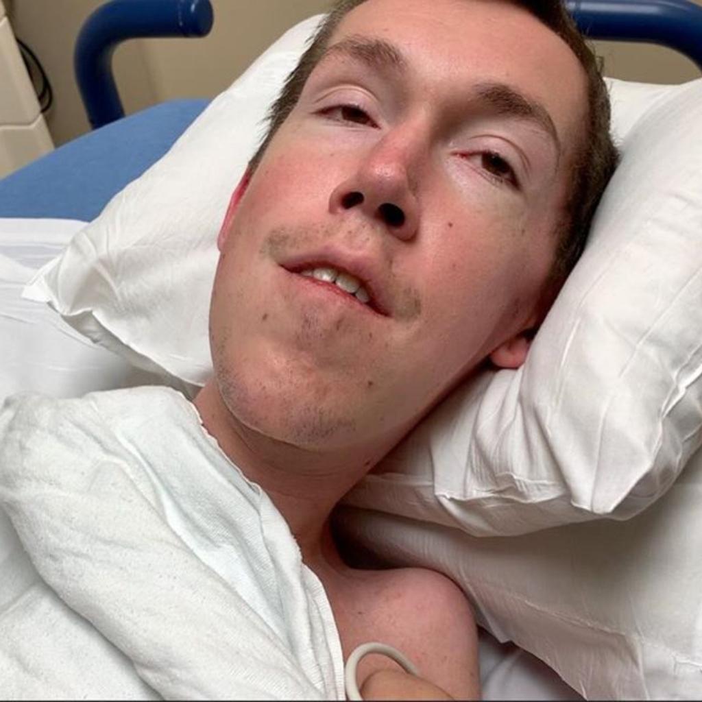 Shane Burcaw after a Spiranza injection.
