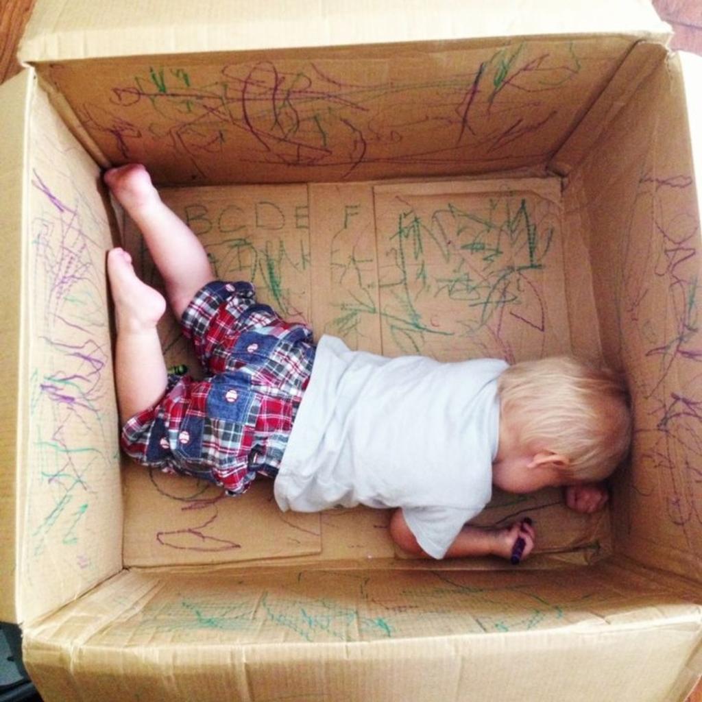 Cardboard Coloring Box, Parenting Hacks