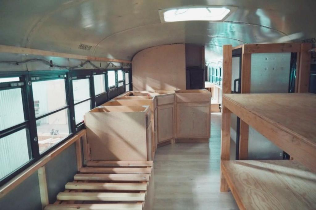 Kitchen Construction Skoolie Bus