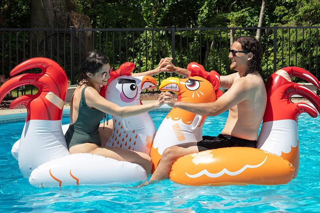 Chicken Fight Inflatable Pool Float Game Set
