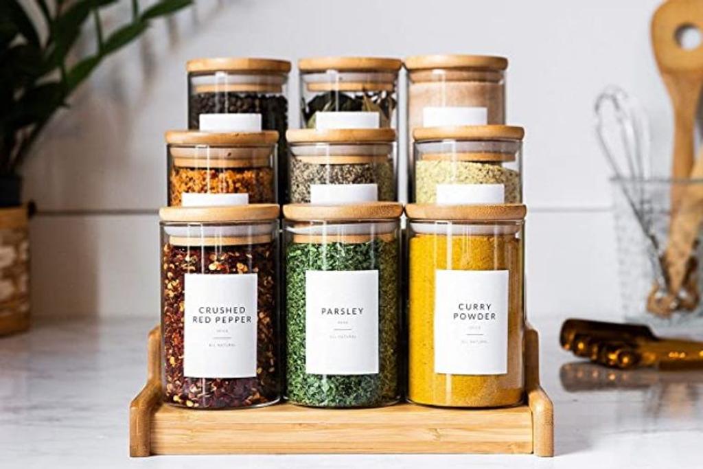 Sorted Minimalist Spice Jar Labels