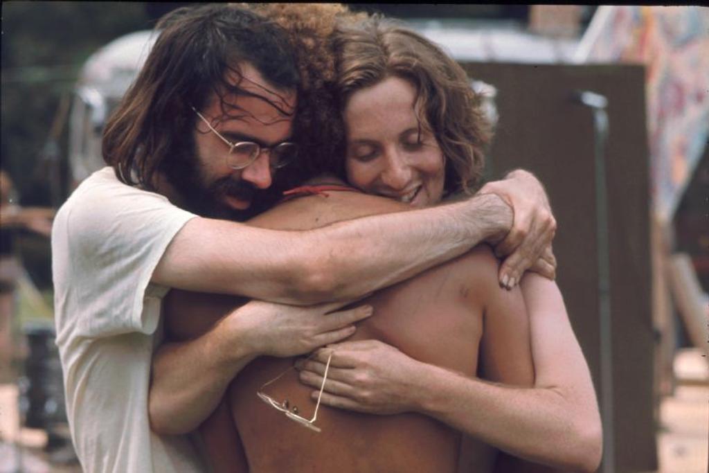 Woodstock Festival Goers Hug