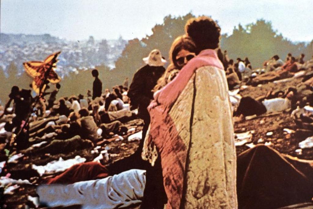 Woodstock Festival Goers Hugging