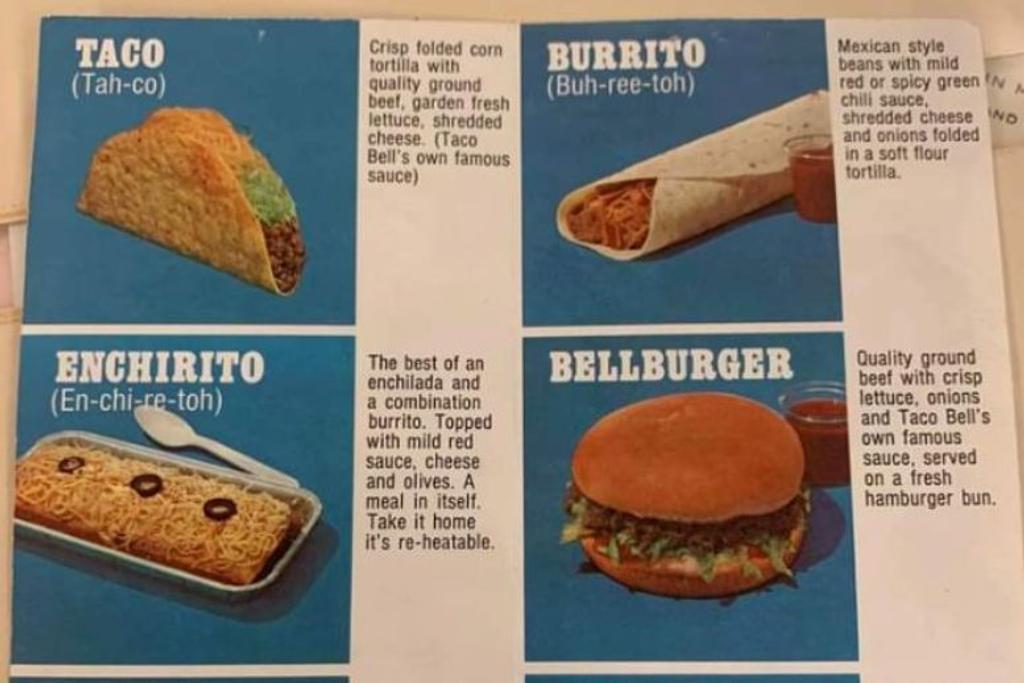 Taco Bell Menu 80s
