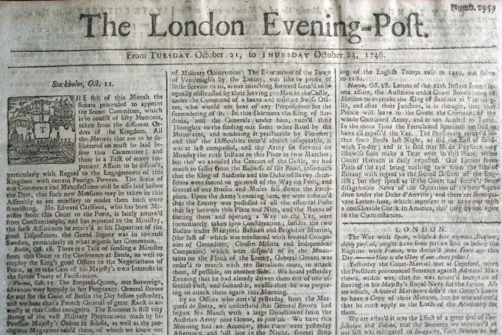 Historical London Evening Post