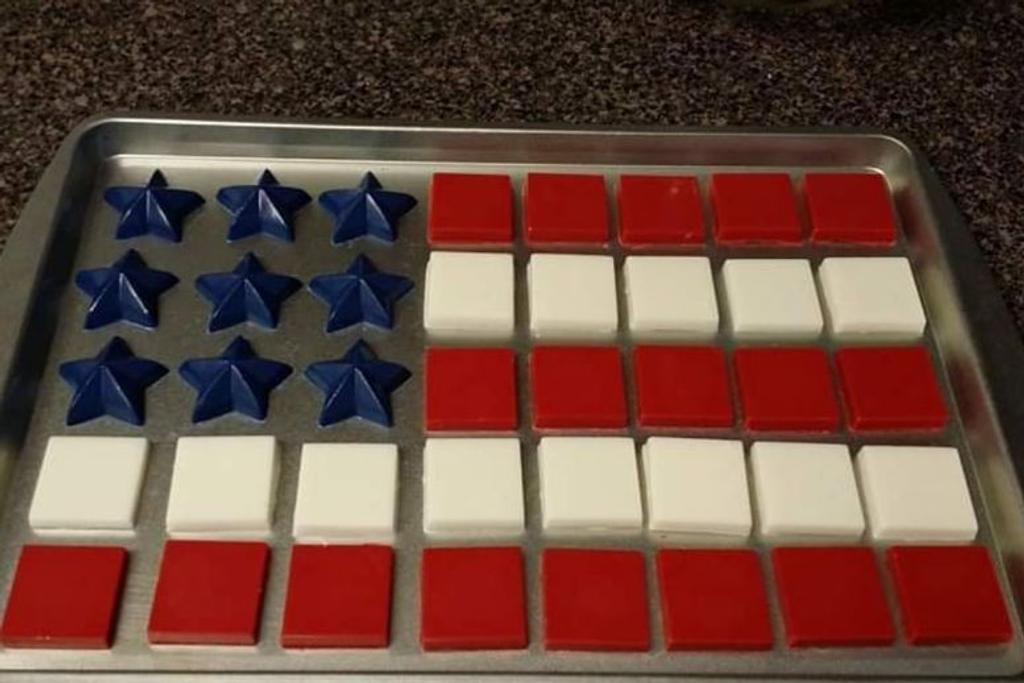 American flag chocolate dessert