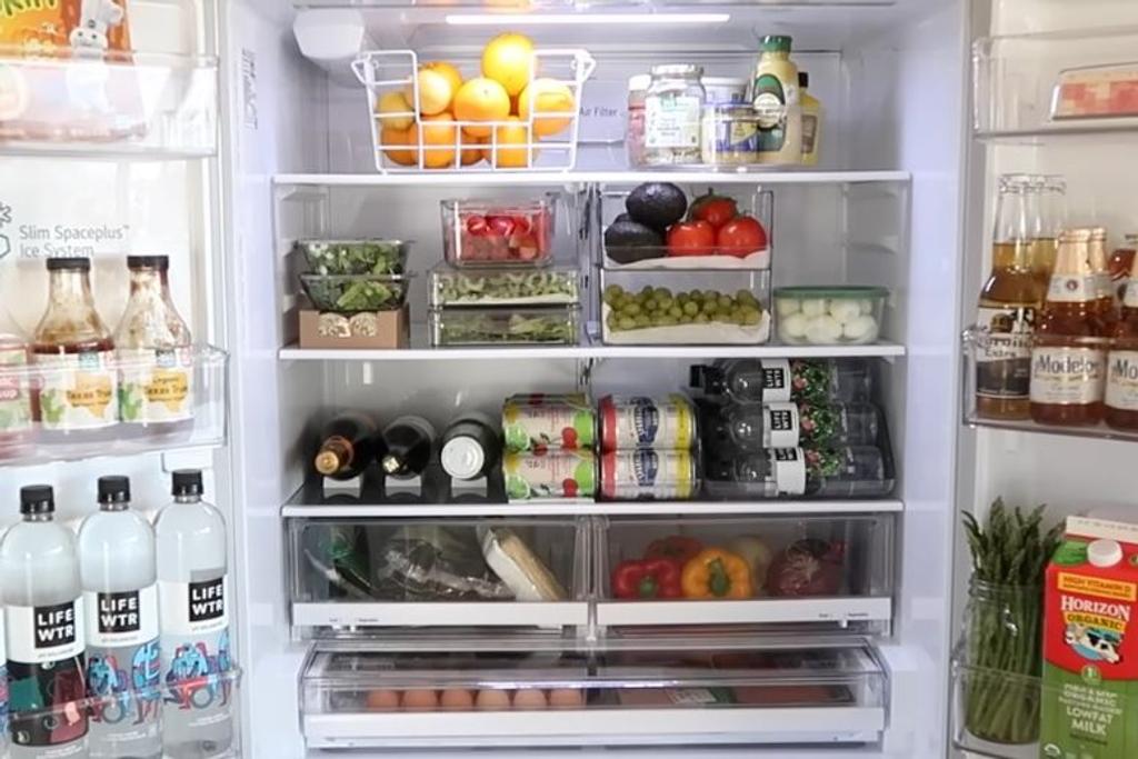 fruits veggies organize fridge